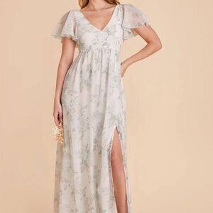 Birdy Grey Hannah Empire Bridesmaid Dress Sage Spring Garden